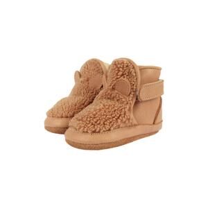 NEW DONSJE kid's richy lion teddy bear booties in light maple curly faux fur